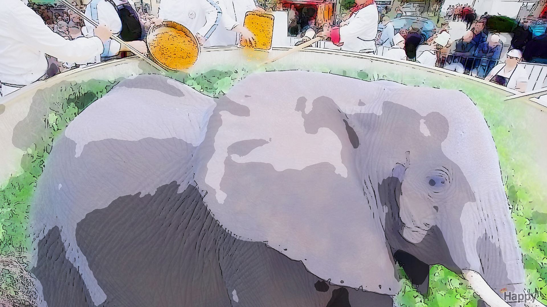 Kunsten at stege en elefant til frokost